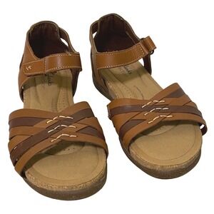 Clarks Collection Roseville Cove Womens Strappy Sandals Size 7 Tan Brown Travel